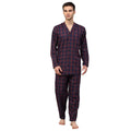 Jainish Men's Blue Checked Night Suits ( GNS 001Blue-Red ) | Grocsy