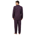 Jainish Men's Blue Checked Night Suits ( GNS 001Blue-Red ) | Grocsy