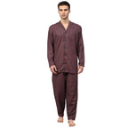 Jainish Men's Maroon Checked Night Suits ( GNS 001Maroon ) | Grocsy