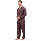 Jainish Men's Maroon Checked Night Suits ( GNS 001Maroon ) | Grocsy