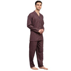 Jainish Men's Maroon Checked Night Suits ( GNS 001Maroon ) | Grocsy