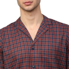 Jainish Men's Maroon Checked Night Suits ( GNS 001Maroon ) | Grocsy