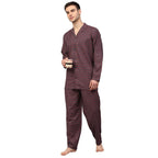 Jainish Men's Maroon Checked Night Suits ( GNS 001Maroon ) | Grocsy