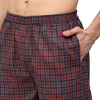 Jainish Men's Maroon Checked Night Suits ( GNS 001Maroon ) | Grocsy