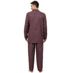Jainish Men's Maroon Checked Night Suits ( GNS 001Maroon ) | Grocsy