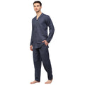 Jainish Men's Navy Blue Checked Night Suits ( GNS 001Navy-Grey ) | Grocsy