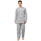 Jainish Men's White Checked Night Suits ( GNS 001White ) | Grocsy