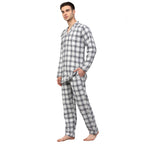 Jainish Men's White Checked Night Suits ( GNS 001White ) | Grocsy