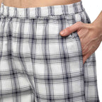 Jainish Men's White Checked Night Suits ( GNS 001White ) | Grocsy
