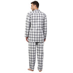 Jainish Men's White Checked Night Suits ( GNS 001White ) | Grocsy