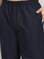 Jainish Men's Navy Cotton Solid Night Suits ( GNS 003Navy ) | Grocsy