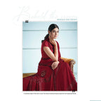 Red Lycra Sequence Embroidery Saree with Unstitched Blouse Piece - Norita Elaura | Grocsy