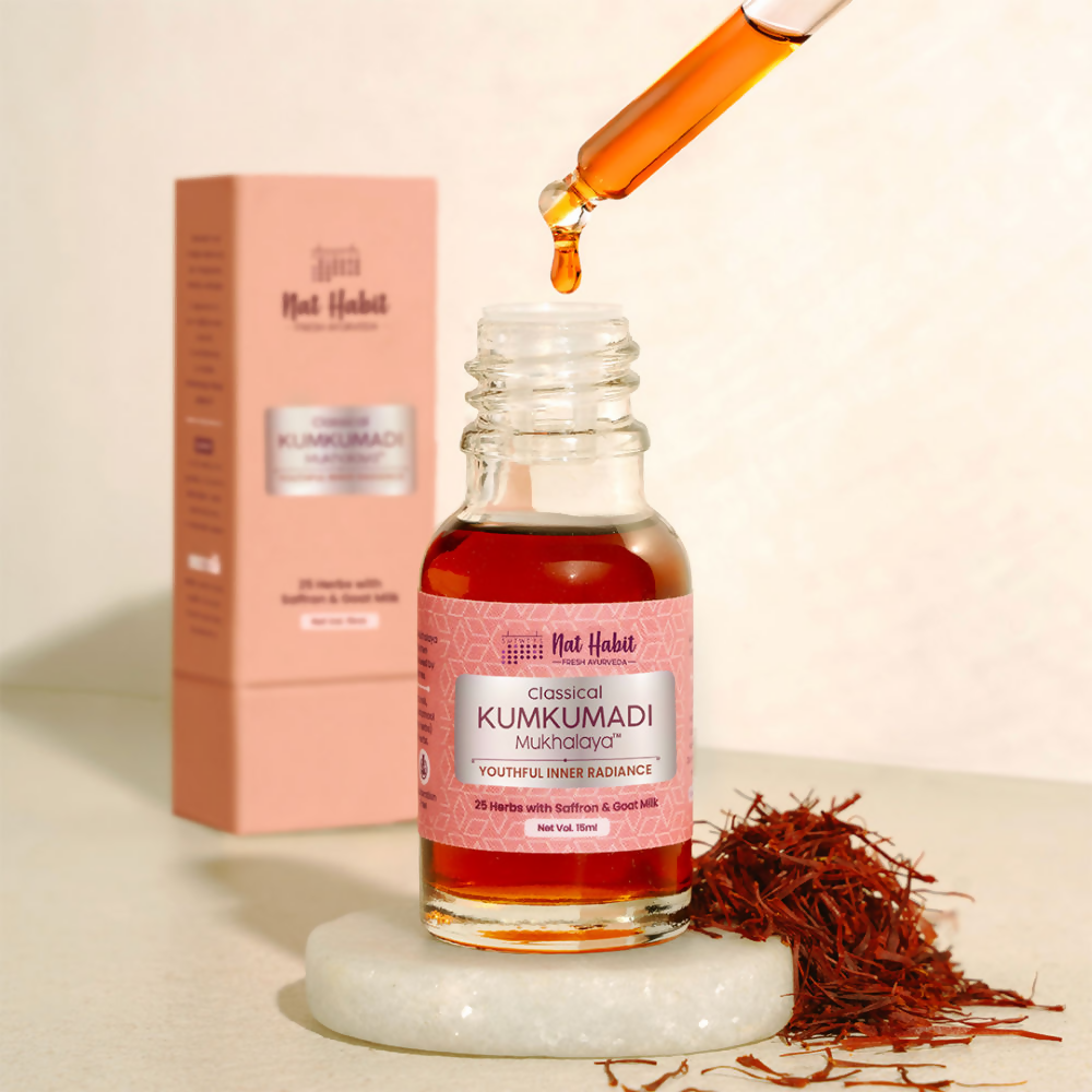 Nat Habit 100% Taila-Paka Kumkumadi Tailam Face Oil | Grocsy
