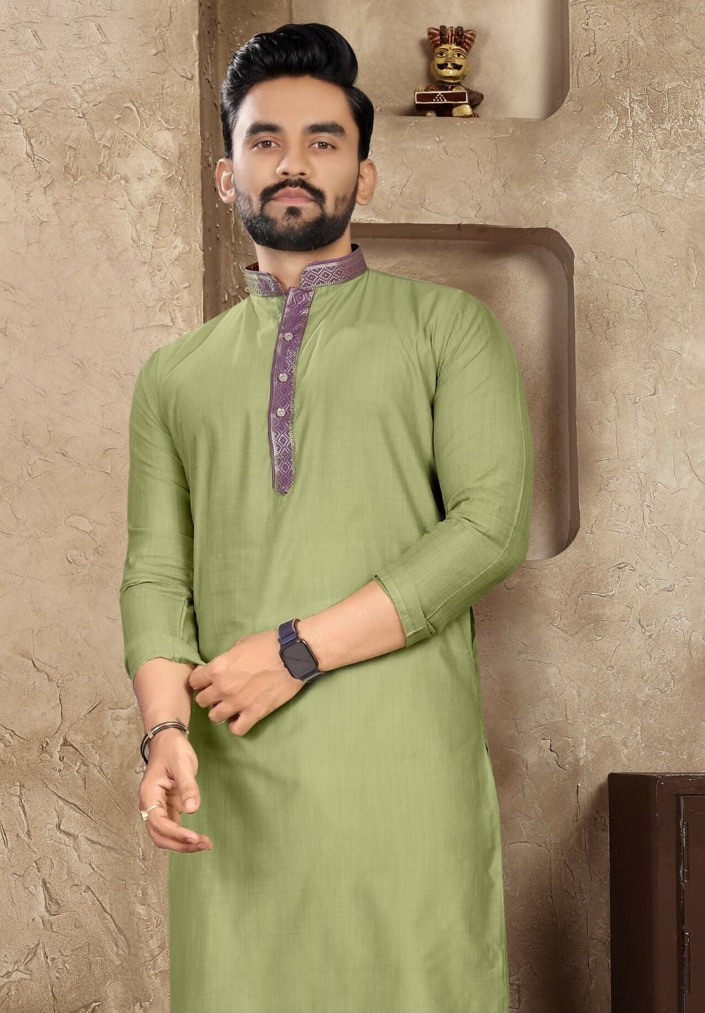 Anaita Green Linen Silk Straight Kurta | Grocsy