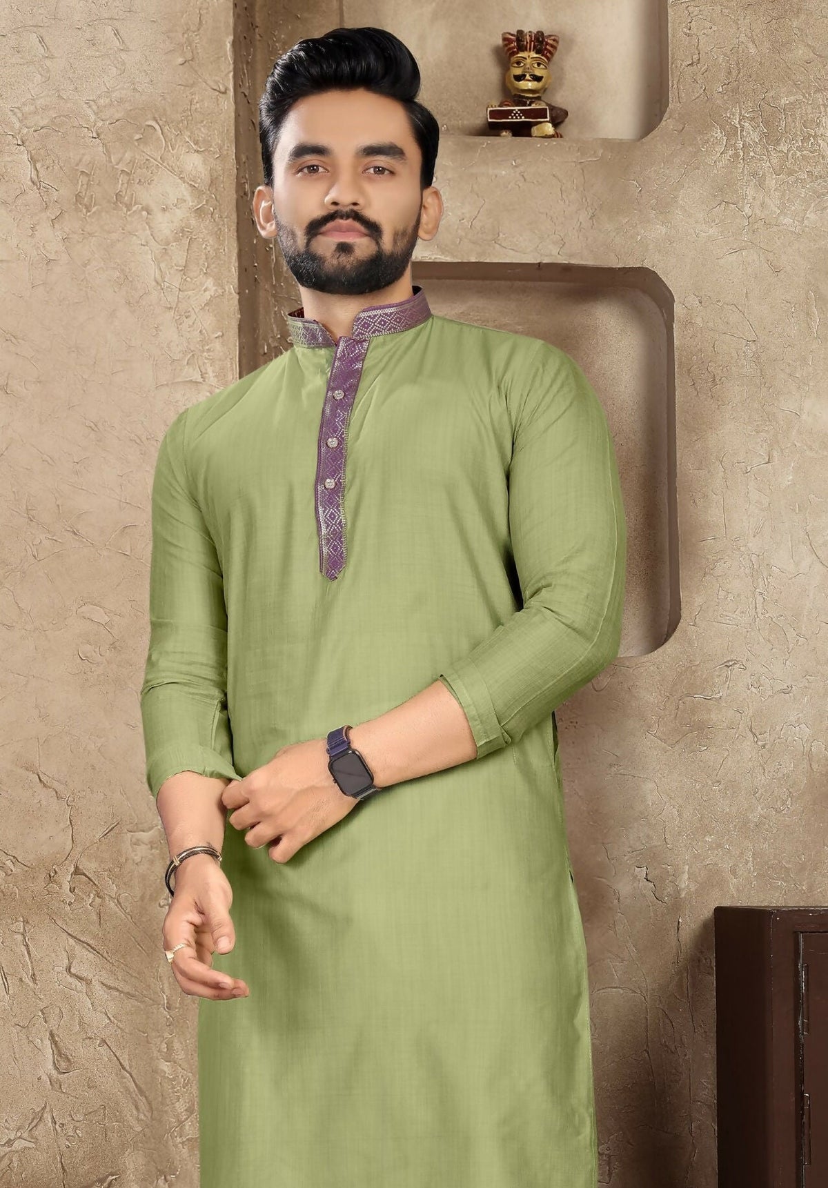 Anaita Green Linen Silk Straight Kurta | Grocsy