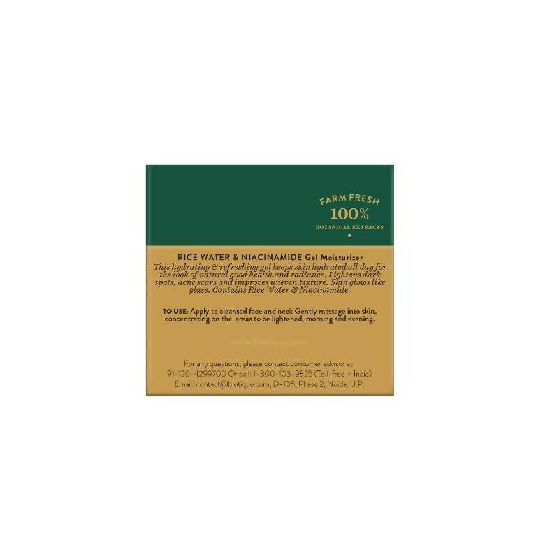 Biotique Advanced Ayurveda Rice Water & Niacinamide Gel Moisturizer | Grocsy