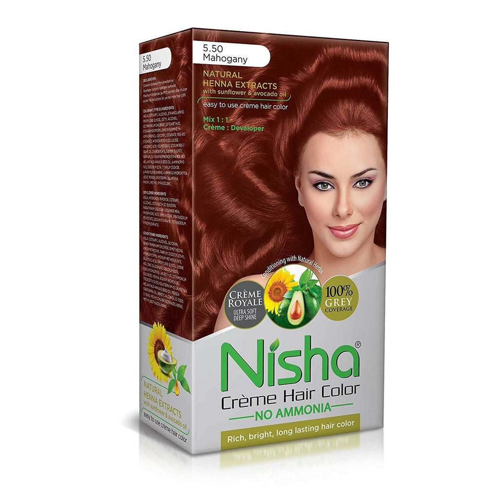 Nisha Creme Hair Color Mahogany | Grocsy