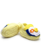 Chutput Kids Woollen Hand Knitted Self Desgin Booties - Yellow | Grocsy