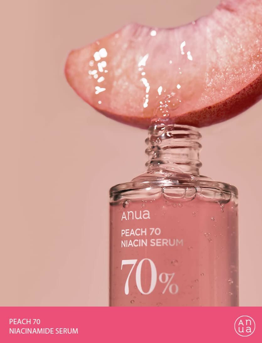 Anua Peach 70% Niacinamide Serum Brightening Hydrating Face Serum, Reducing Melanine Daily Clean Beauty - Korean Skincare | Grocsy