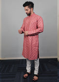 Prazu Fashion Onion Pink Silk Sequence Work Kurta With Pajama | Grocsy