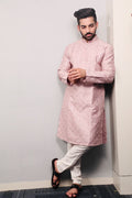 Neera Trendz Light Purple Heavy Soft Silk Mirror Work Men's Kurta Pyjama | Grocsy