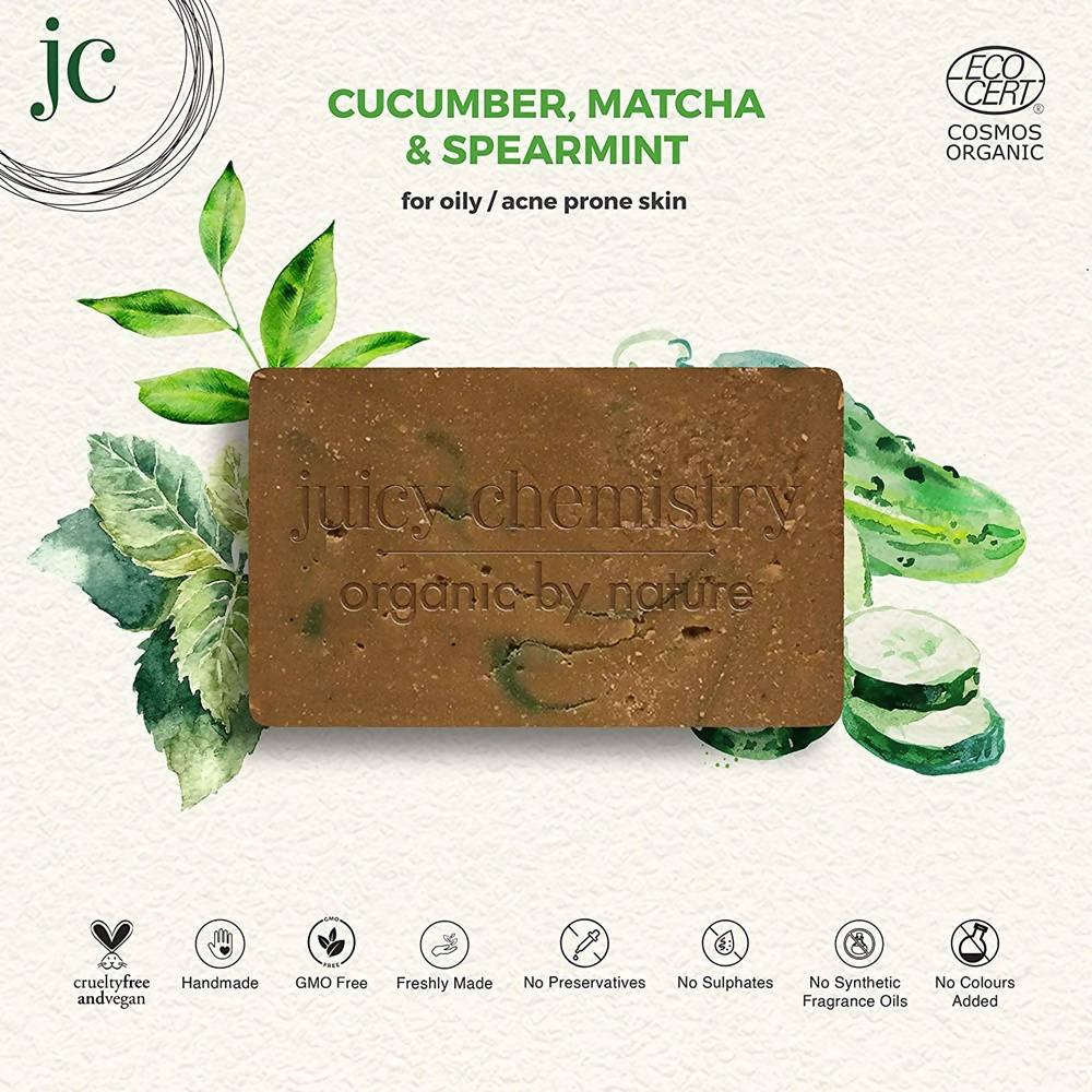 Juicy Chemistry Cucumber, Matcha & Spearmint Soap For Oily & Acne Prone Skin | Grocsy