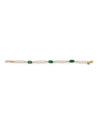 Gold-Polished White Green Pearl Beaded Anklets - Ruby Raang | Grocsy