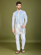 Vastranavya Ombre Yellow Premium Real Georgette Thread Sequence & Embroidery work Kurta | Grocsy