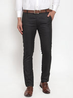 Jainish Men's Black Checked Formal Trousers ( GP 254Black ) | Grocsy