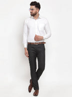 Jainish Men's Black Checked Formal Trousers ( GP 254Black ) | Grocsy
