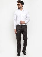 Jainish Men's Black Cotton Striped Formal Trousers ( FGP 255Black ) | Grocsy