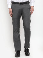 Jainish Men's Black Cotton Solid Formal Trousers ( FGP 256Charcoal ) | Grocsy