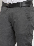 Jainish Men's Black Cotton Solid Formal Trousers ( FGP 256Charcoal ) | Grocsy