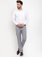 Jainish Men's Grey Cotton Solid Formal Trousers ( FGP 256Grey ) | Grocsy
