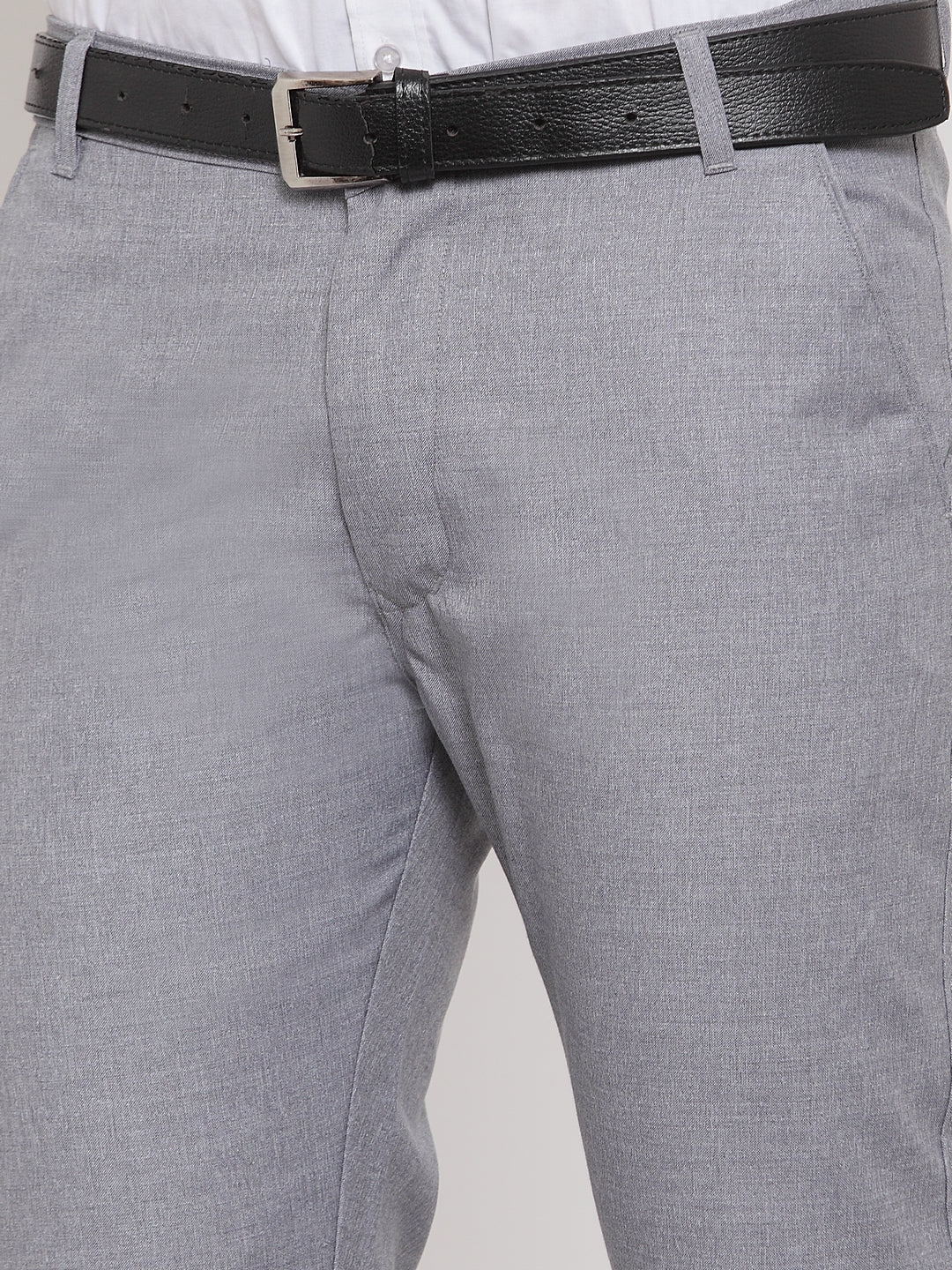 Jainish Men's Grey Cotton Solid Formal Trousers ( FGP 256Grey ) | Grocsy