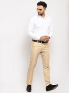 Jainish Men's Gold Cotton Polka Dots Formal Trousers ( GP 257Golden ) | Grocsy