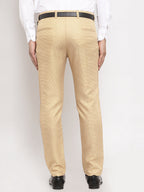 Jainish Men's Gold Cotton Polka Dots Formal Trousers ( GP 257Golden ) | Grocsy