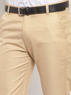 Jainish Men's Gold Cotton Polka Dots Formal Trousers ( GP 257Golden ) | Grocsy