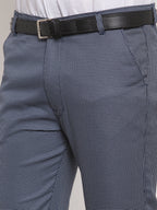 Jainish Men's Navy Cotton Polka Dots Formal Trousers ( GP 257Navy-Blue ) | Grocsy