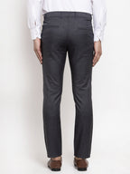 Jainish Men's Black Cotton Solid Formal Trousers ( FGP 258Charcoal ) | Grocsy