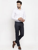 Jainish Men's Black Cotton Checked Formal Trousers ( GP 259Black ) | Grocsy