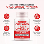 Bounty Bliss Iron Folic Acid Supplement - Vital Support for Energy and Wellness | Grocsy