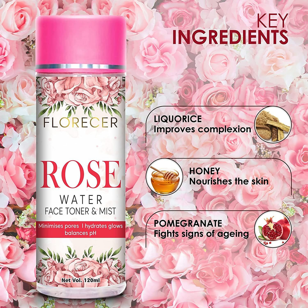 Florecer Rose Water Face Toner & Mist | Grocsy