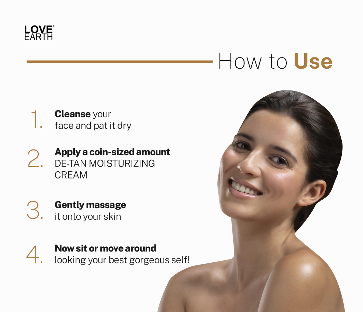 Love Earth De-Tan Moisturizing Cream with Aloe VeraSandalwood for Pigmentation | Grocsy