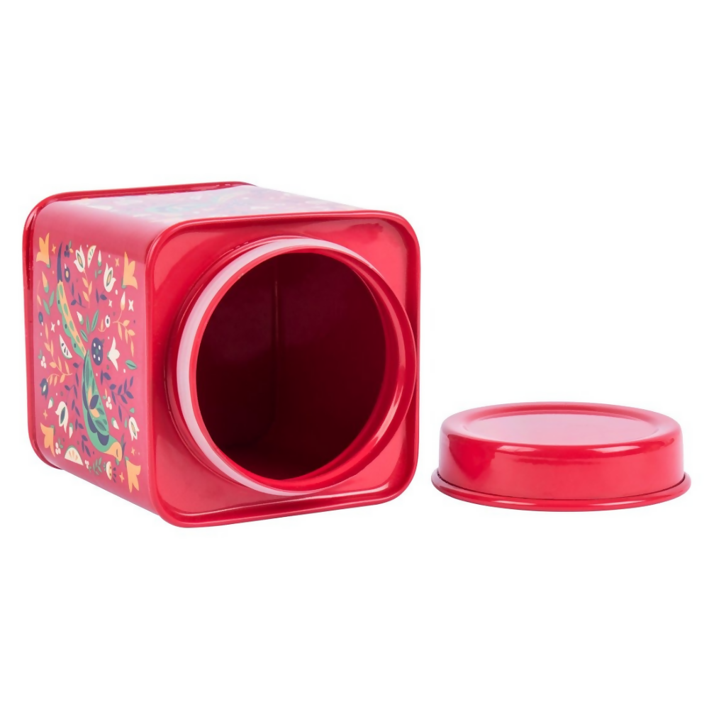 Chumbak Dark Red Storage Tin | Grocsy