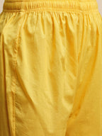 Yellow Pure Cotton Bandhani Printed Naira Cut Kurta And Bottom With Dupatta - Akashara | Grocsy