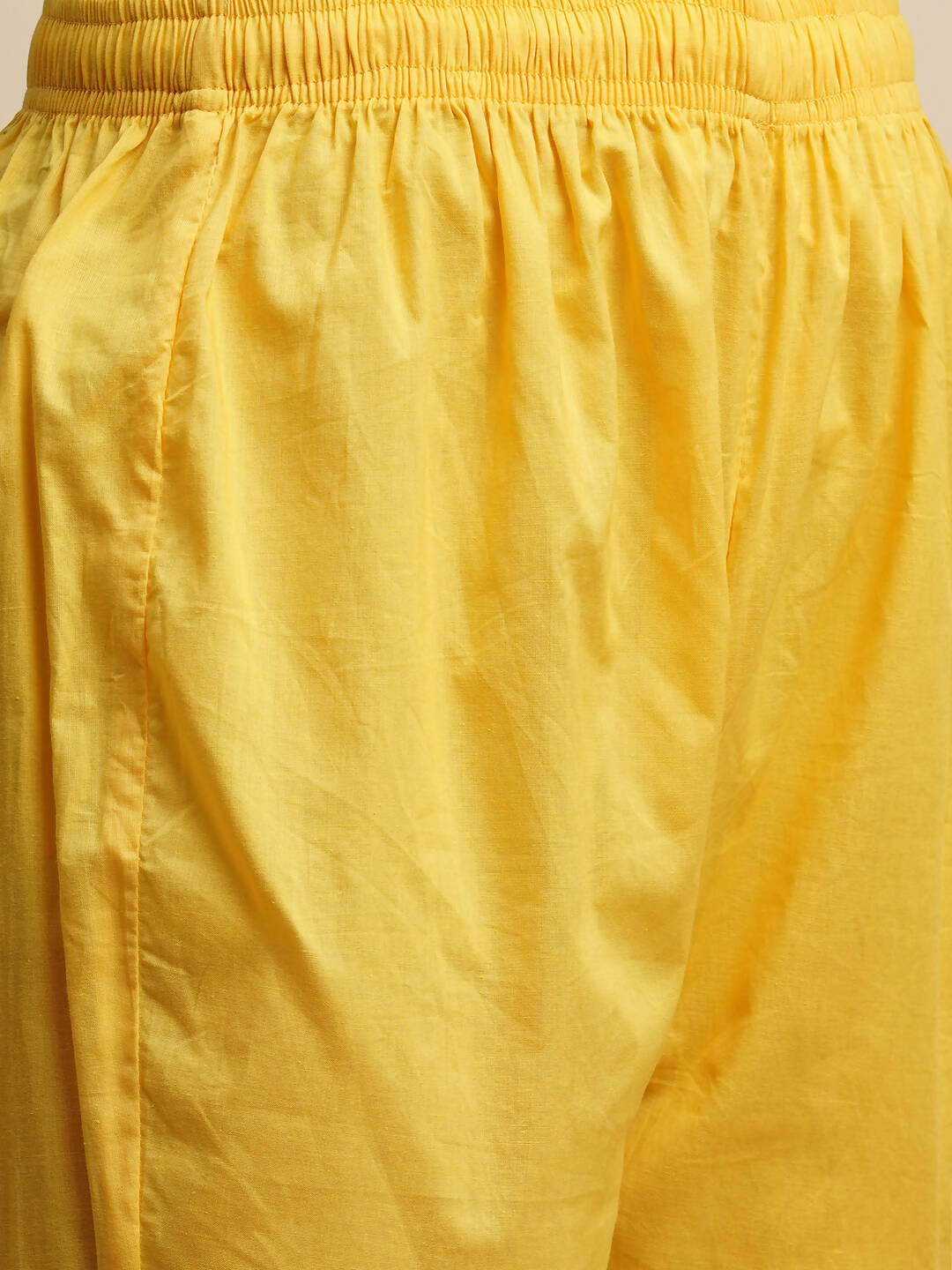 Yellow Pure Cotton Bandhani Printed Naira Cut Kurta And Bottom With Dupatta - Akashara | Grocsy