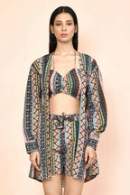 Multi Platinum Creap Printed Co-Sets - Femella | Grocsy