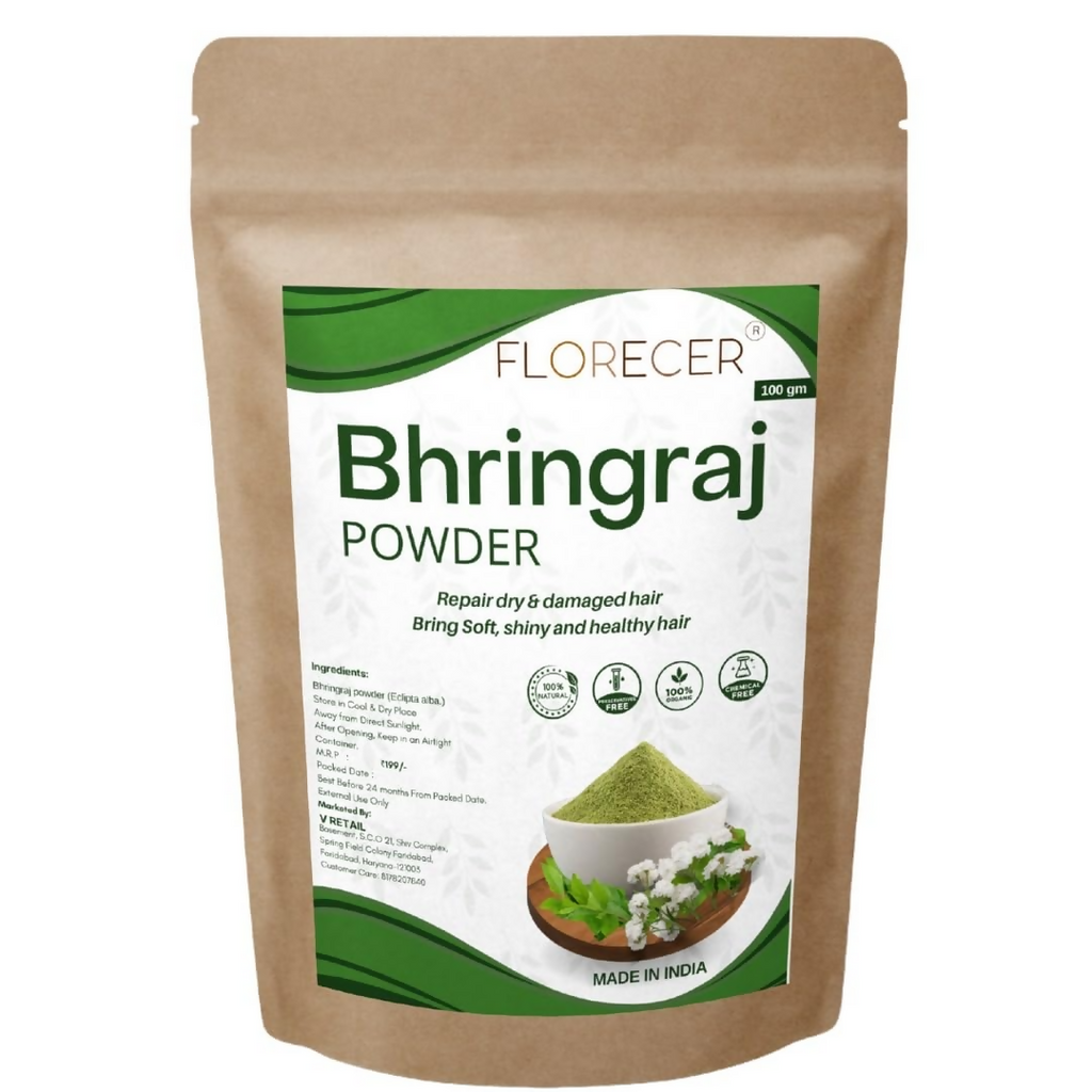 Florecer Bhringraj Powder For Hair | Grocsy