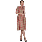 Kanoor Women's Red Rayon Frock Style Kurti | Grocsy